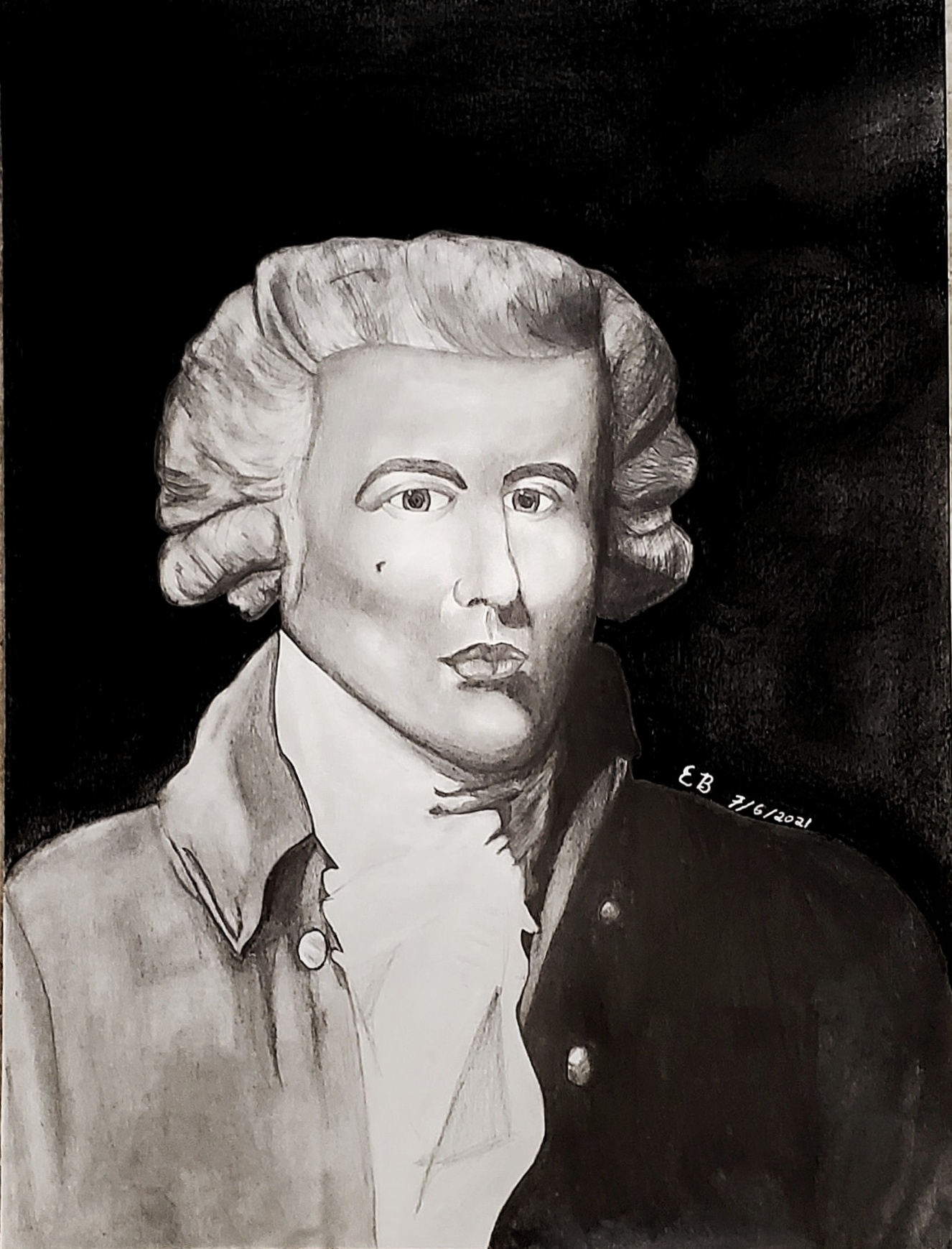 Drawn portrait of Joseph Bologne